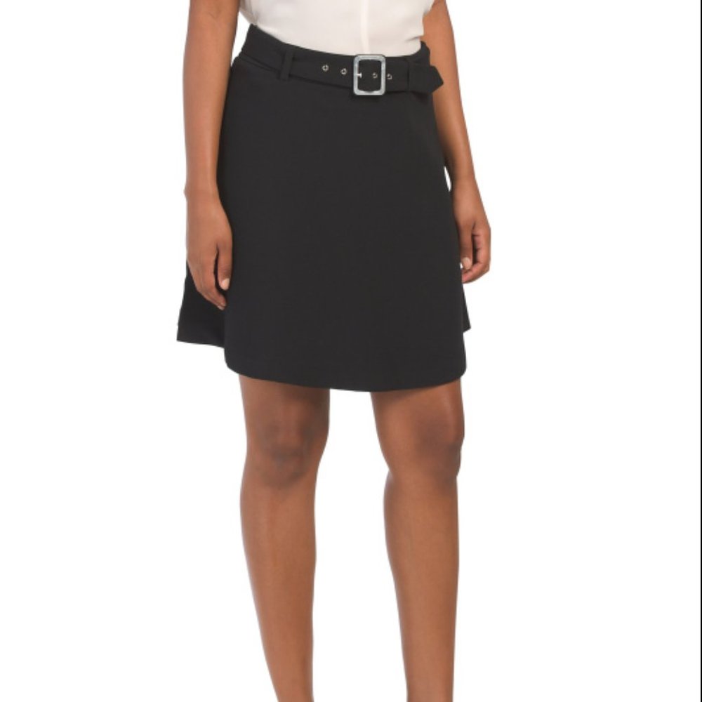 Eliane Rose Black Belted Flared Mini Skirt Y2K . NWT